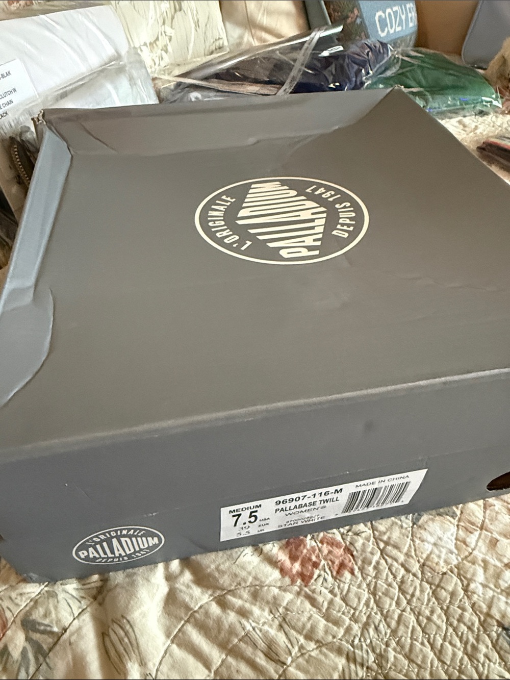 Palladium White Canvas Lug-Sole Lace-Up Boots - Picture 12 of 13